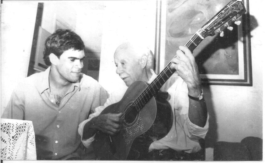 Thobias de Santana e Silvio Caldas em dezembro de 1989.