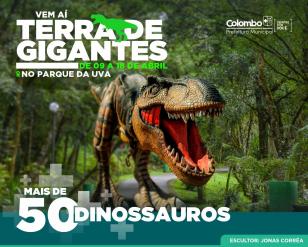 Último fim de semana para conferir exposição dos dinossauros em Colombo