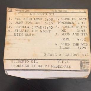 Capa da fita onde estava registrado o "álbum perdido" de Gilberto Gil"