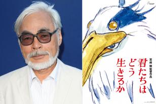 Hayao Miyazaki e o pôster misterioso. Foto: Divulgação